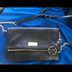 Black Michael Kors cross body purse with chain